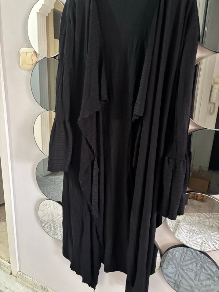 Siyah Uzun Kollu Gotik Kadın Sabahlık ceket elbise - Görsel 2