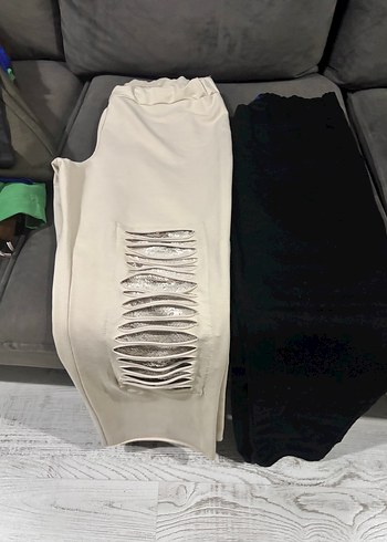 Sarı Bantlı Gri Oversize Denim Jean - Görsel 5