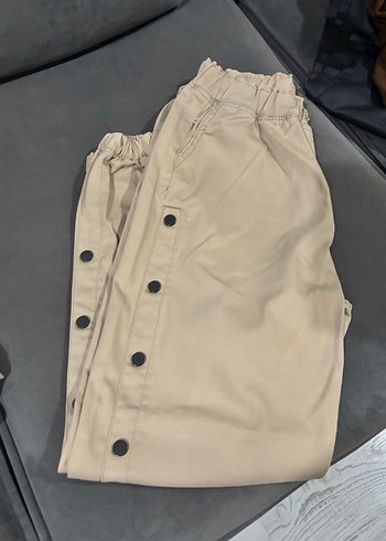 Sarı Bantlı Gri Oversize Denim Jean - Görsel 16