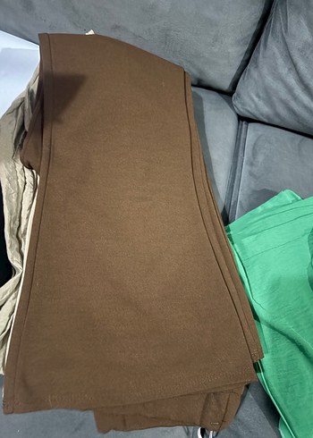 Sarı Bantlı Gri Oversize Denim Jean - Görsel 14