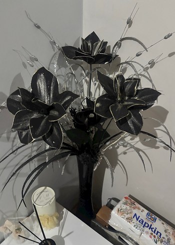 Siyah Dekoratif Yapay Çiçek Seti adet başlayan fiyatlarla - Görsel 3