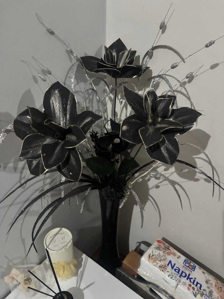 Siyah Dekoratif Yapay Çiçek Seti adet başlayan fiyatlarla - Görsel 3