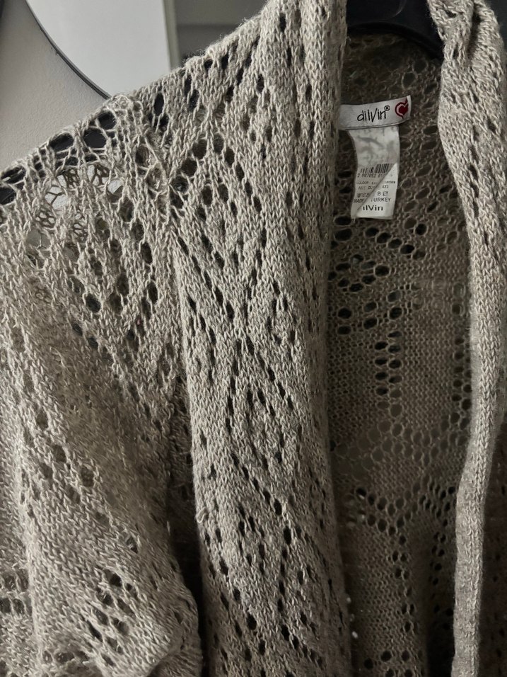 Bej Örgü Bohem Kadın Hırka - Görsel 4