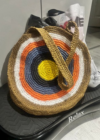 Renkli Örgü Bohem Kadın Çanta - Görsel 3