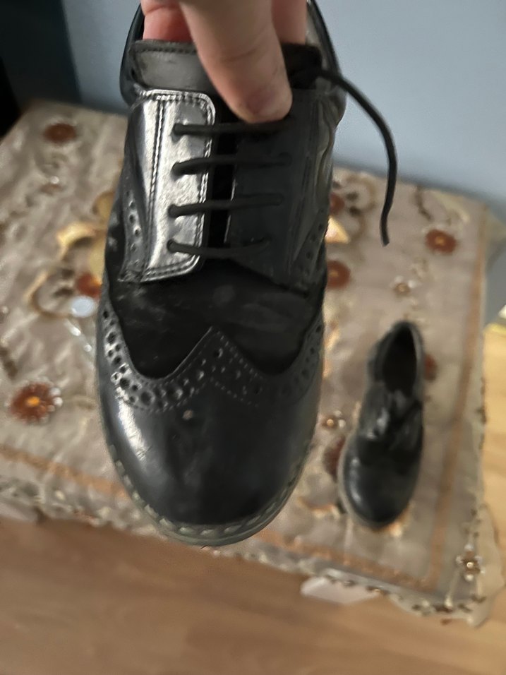 Parlak Siyah Deri Bağcıklı Erkek Çocuk Ayakkabısı - Görsel 2