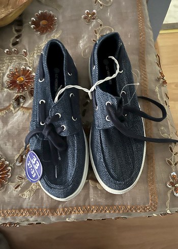 Mavi Gri Erkek Spor Ayakkabı Bağcığı - Görsel 3