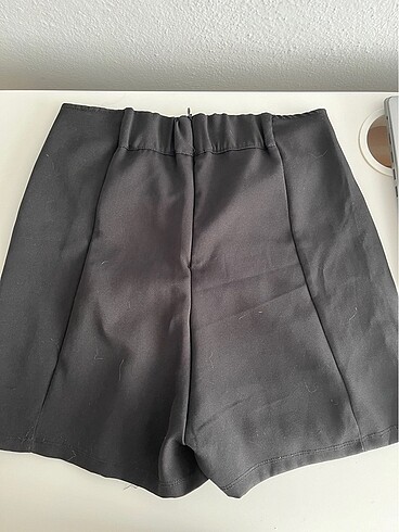 siyah mini şort etek yırtmaçlı - Görsel 5