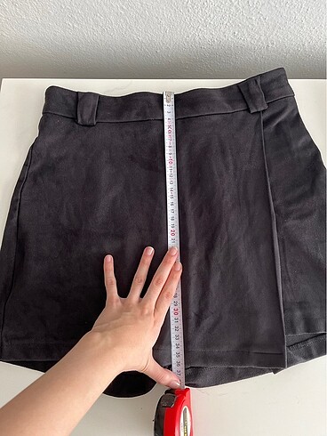 siyah süet mini şort etek - Görsel 3