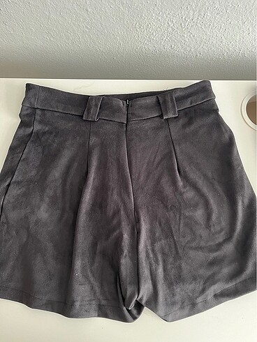 siyah süet mini şort etek - Görsel 4