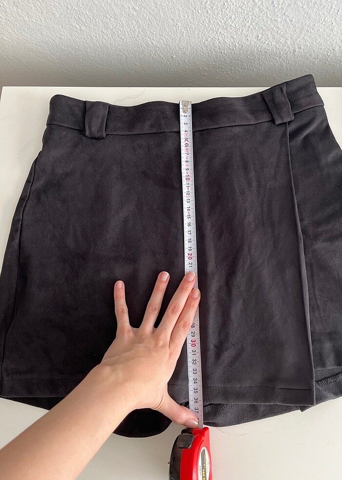 siyah süet mini şort etek - Görsel 3