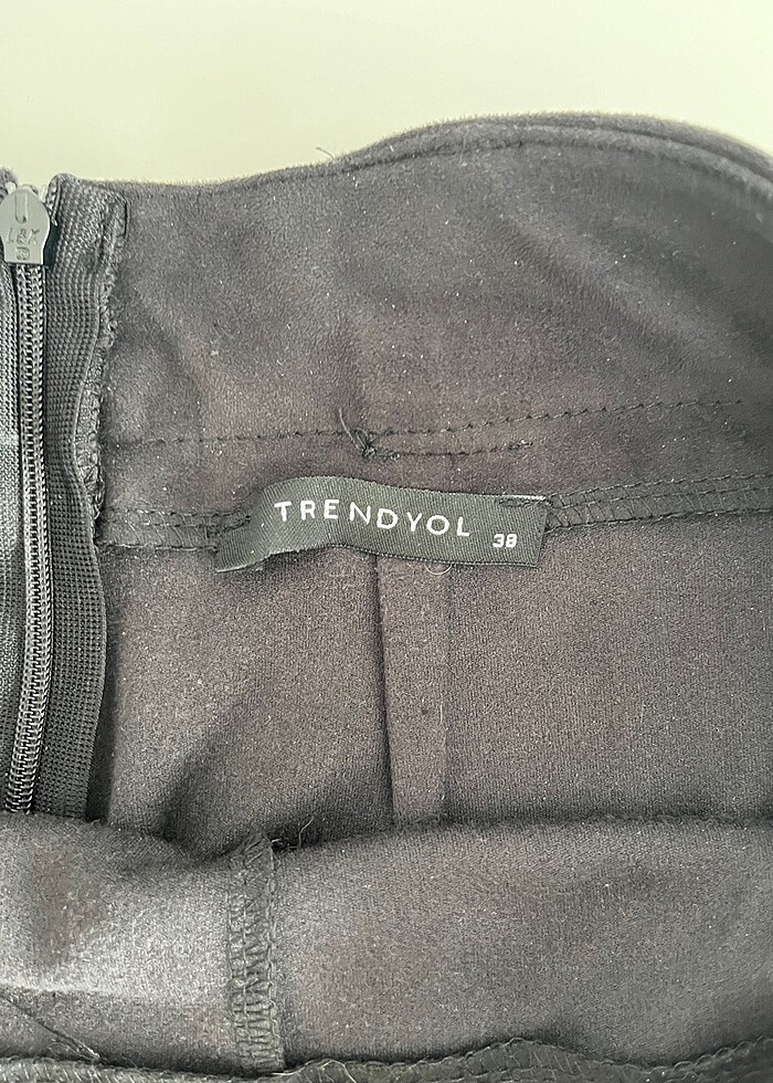 siyah süet mini şort etek - Görsel 5