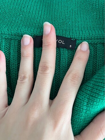 yeşil dar kesim kazak - Görsel 2