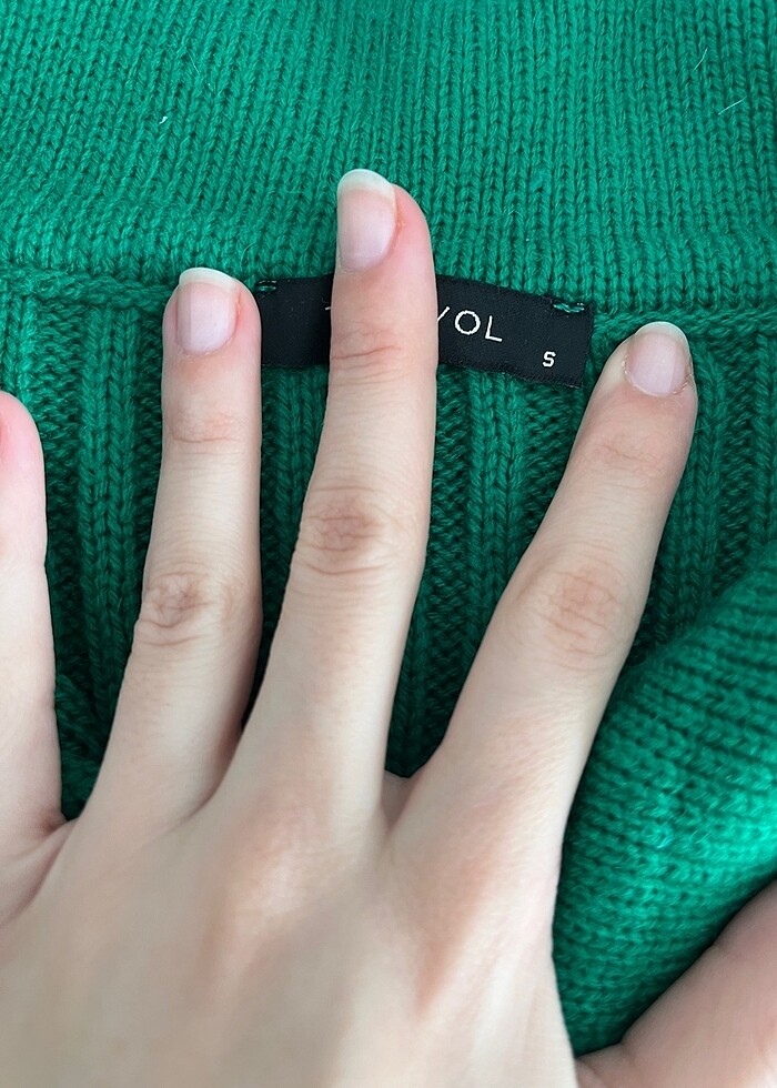 yeşil dar kesim kazak - Görsel 2