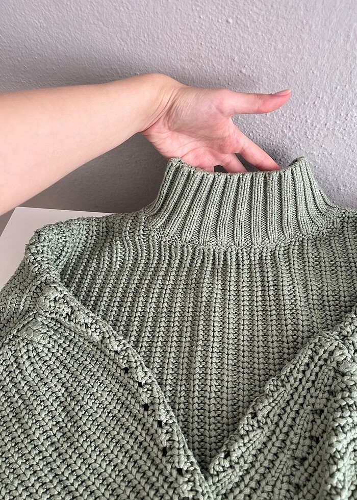 mint balıkçı yaka kazak - Görsel 2