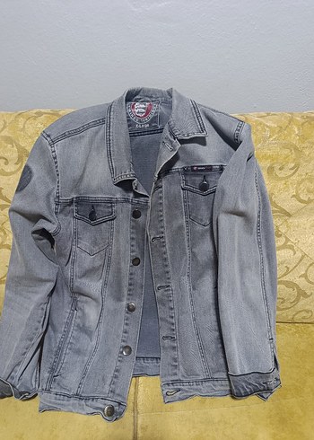 Gri Düğmeli Kot Ceket - Görsel 2