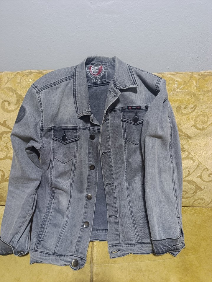 Gri Düğmeli Kot Ceket - Görsel 2