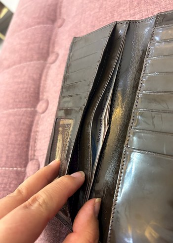 Kahverengi Desenli Deri Kadın Portföy Cüzdan - Görsel 4