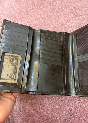 Kahverengi Desenli Deri Kadın Portföy Cüzdan - Görsel 6