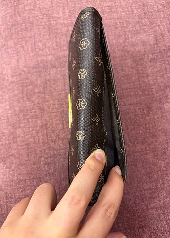 Kahverengi Desenli Deri Kadın Portföy Cüzdan - Görsel 2