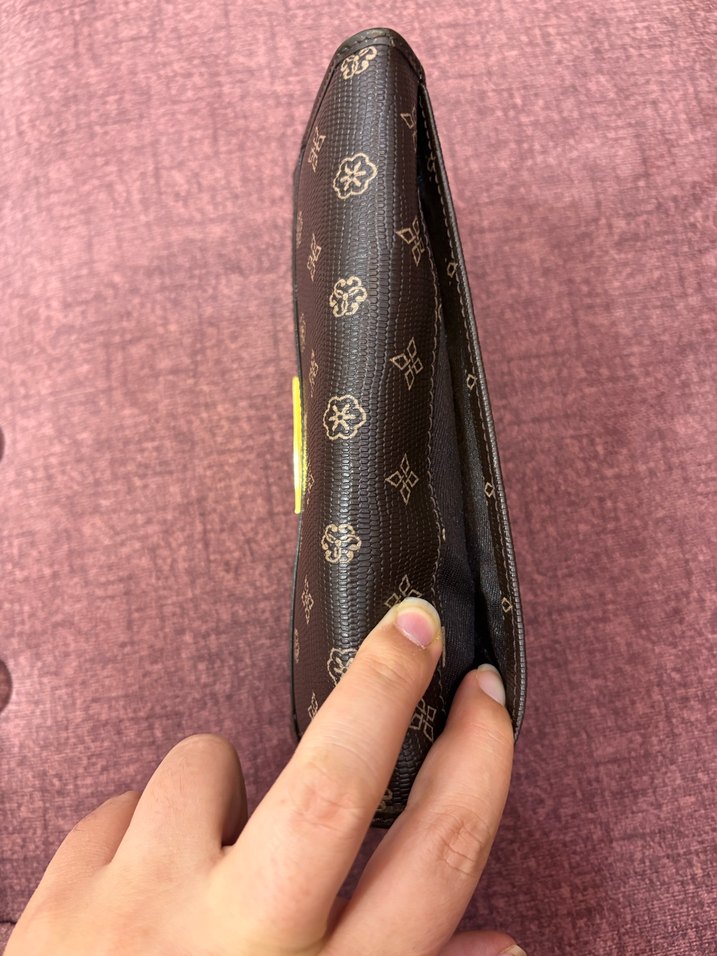 Kahverengi Desenli Deri Kadın Portföy Cüzdan - Görsel 2