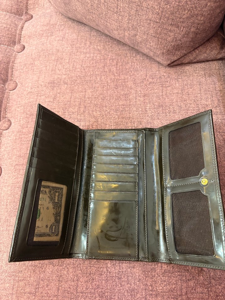 Kahverengi Desenli Deri Kadın Portföy Cüzdan - Görsel 3