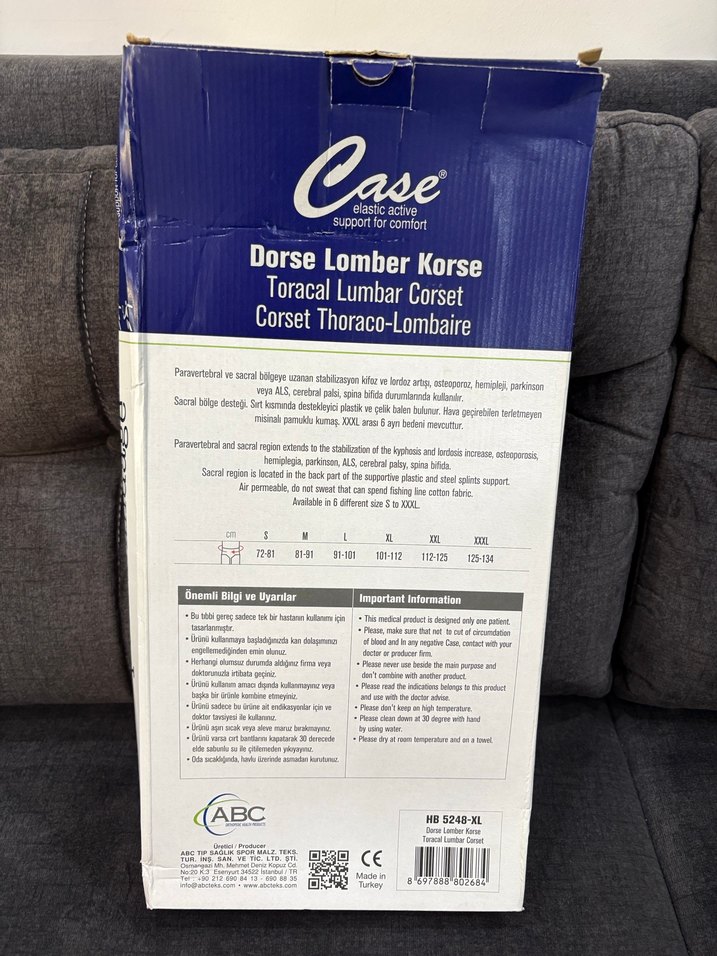 Bej Torakal Lomber Korse - Orta Boy - Görsel 2