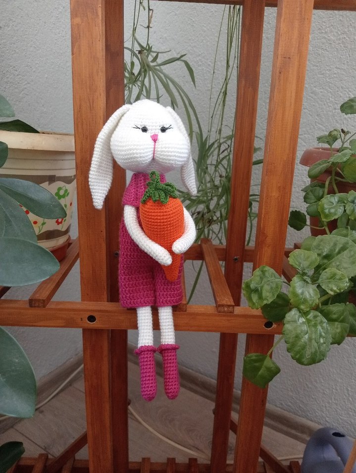 Pembe El Örgüsü Tavşan seti - Görsel 3