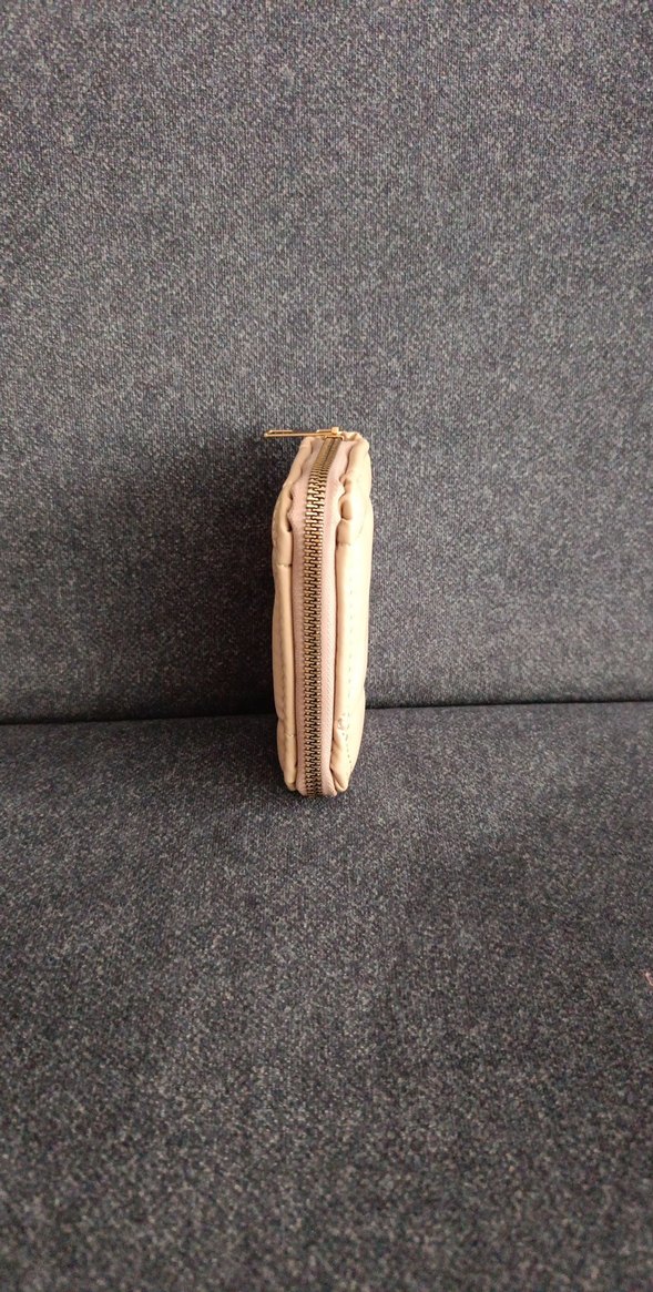 Bej Fermuarlı Kadın Deri Cüzdan - Görsel 2