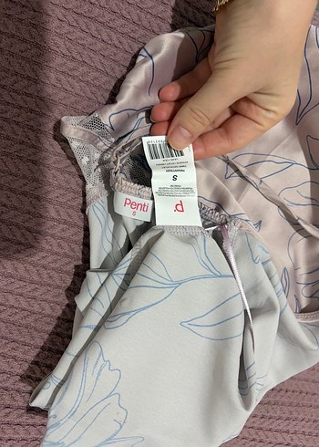 Bej Çiçek Desenli Uzun Kadın Sabahlık s/m beden - Görsel 6