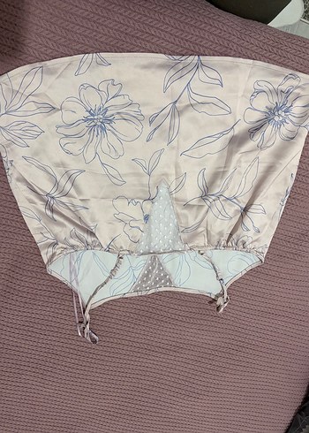 Bej Çiçek Desenli Uzun Kadın Sabahlık s/m beden - Görsel 7