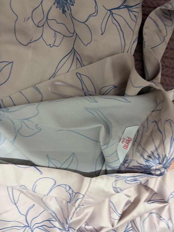 Bej Çiçek Desenli Uzun Kadın Sabahlık s/m beden - Görsel 2