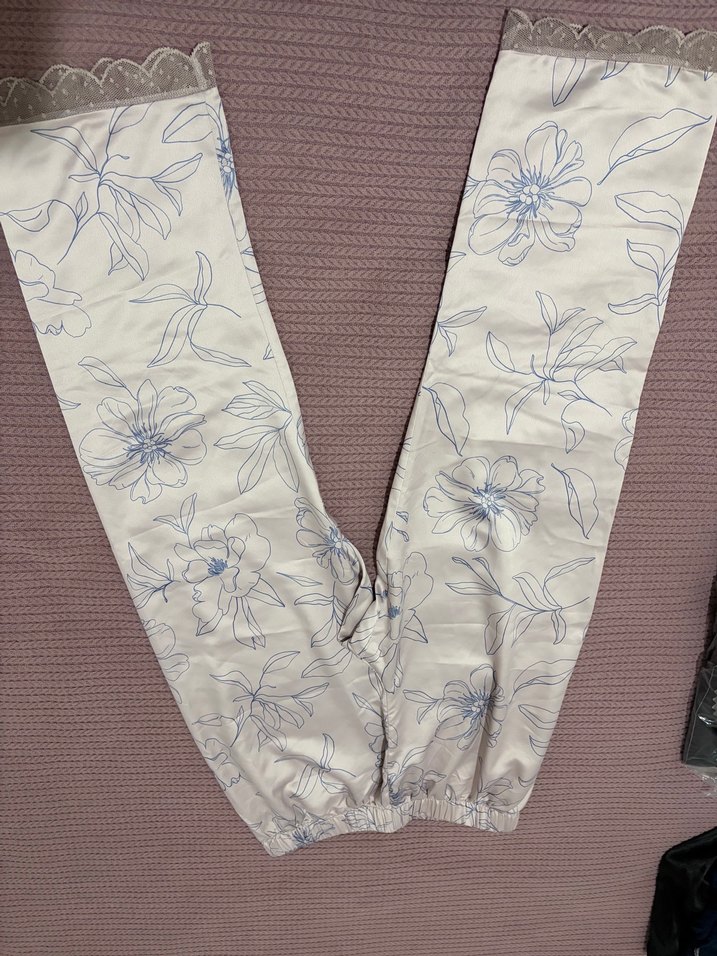 Bej Çiçek Desenli Uzun Kadın Sabahlık s/m beden - Görsel 4