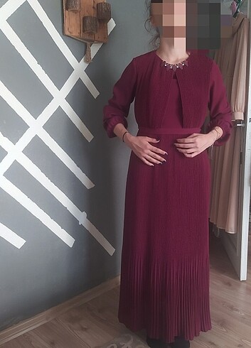 xxl Beden bordo Renk Bordo tesettür elbise