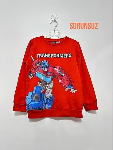 5-6 yaş erkek çocuk transformers sweatshirt