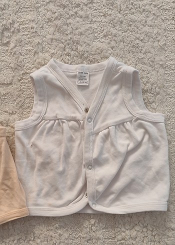 Kız Çocuk Beyaz Pamuklu Kolsuz Yelek - Görsel 3