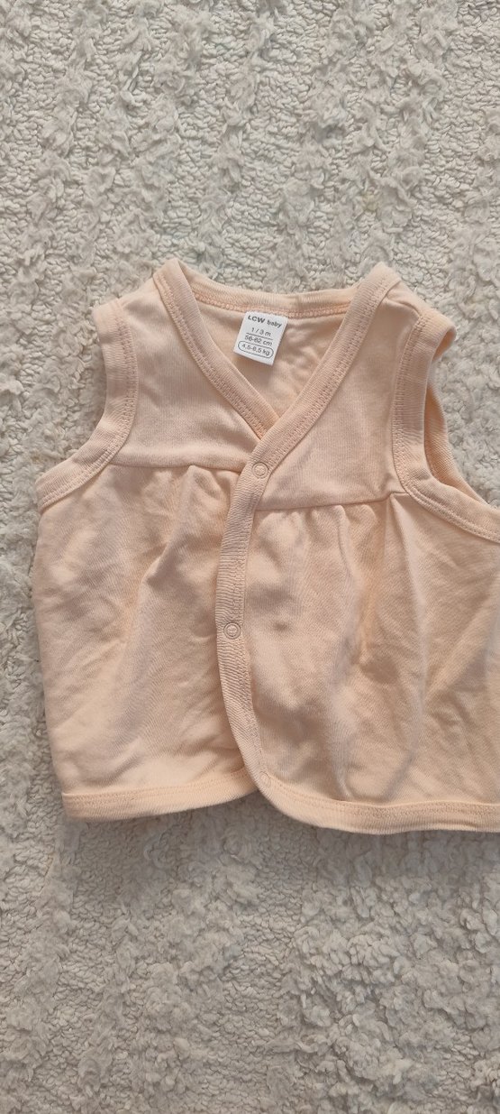 Kız Çocuk Beyaz Pamuklu Kolsuz Yelek - Görsel 2