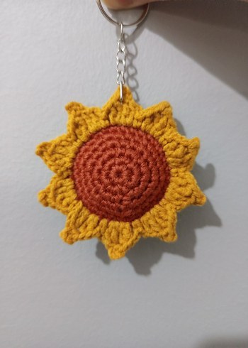 Sarı Örgü Ayçiçeği Anahtarlık - Görsel 2