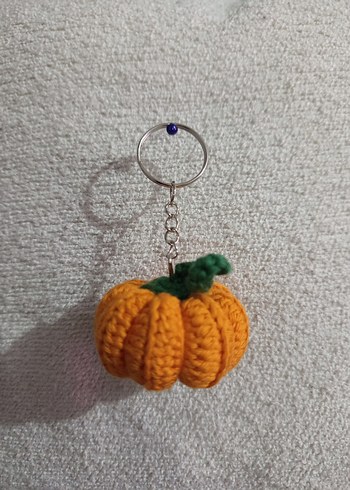 Turuncu Örgü Mini Balkabağı Anahtarlık - Görsel 3