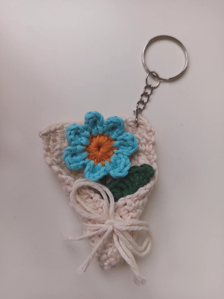 Renkli Örgü Bohem Kadın Anahtarlık - Görsel 2