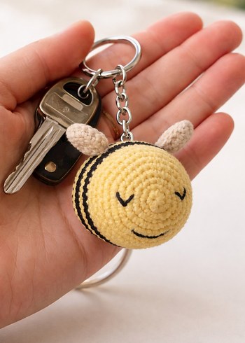 Sarı Renkli Örgü Arı Peluş Oyuncak - Görsel 2