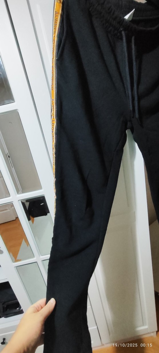 Siyah erkek Belden Bağlamalı Rahat Eşofman - Görsel 3