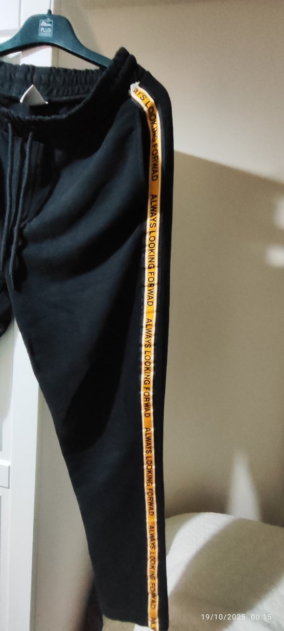 Siyah erkek Belden Bağlamalı Rahat Eşofman - Görsel 2