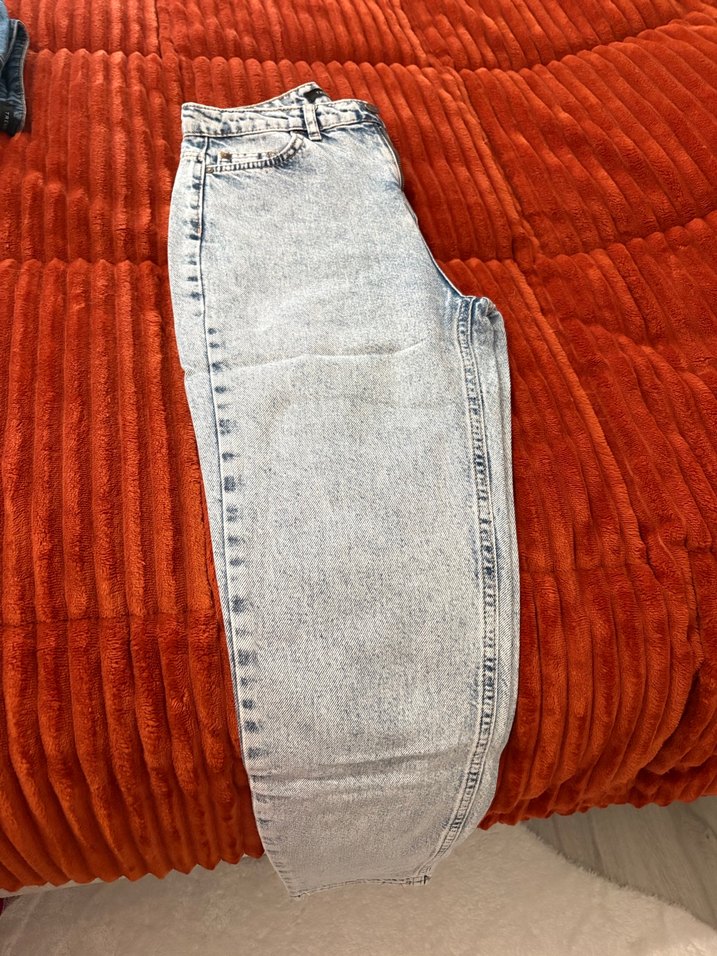 Bağlama Desenli Salaş Kadın Kot Pantolon - Görsel 2