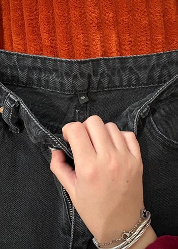 Gri Kadın Midi Boy Rahat Kesim Jean - Görsel 2