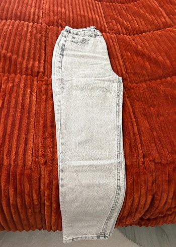 Gri Batik Desenli Düğmeli Kadın Jean - Görsel 3