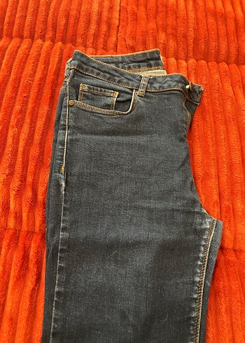 Düğmeli Kahverengi Kadın Denim Pantolon - Görsel 3