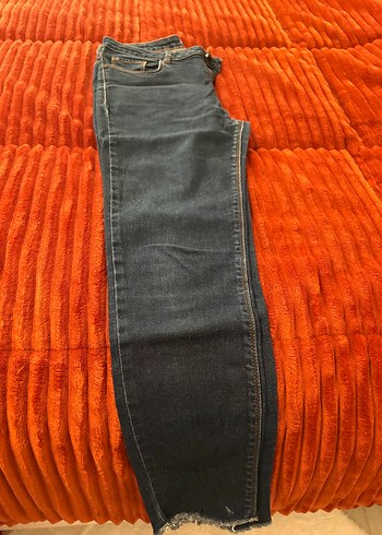 Düğmeli Kahverengi Kadın Denim Pantolon - Görsel 2