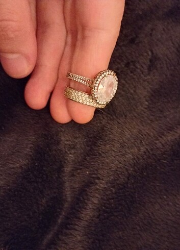swarovski Gümüş set yüzük
