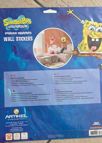 Patrick star ve SüngerBob Duvar Stickerları 2 adet - Görsel 3