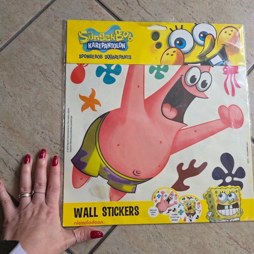 Patrick star ve SüngerBob Duvar Stickerları 2 adet - Görsel 2
